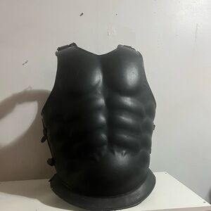 Spartan Roman breast plate vest Black Sculpted Muscle Vest